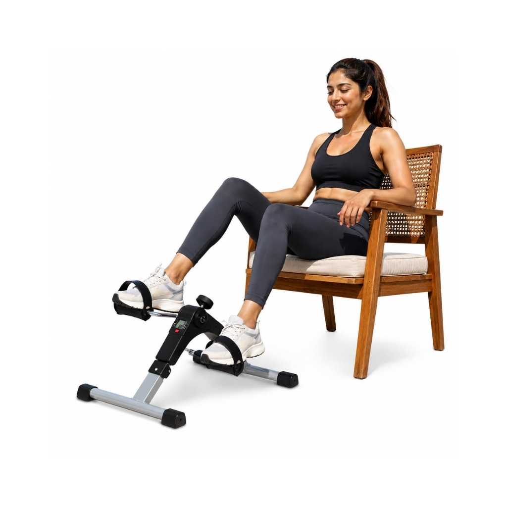 Foldable Mini Pedal Exerciser with LCD Monitor & Adjustable Resistance