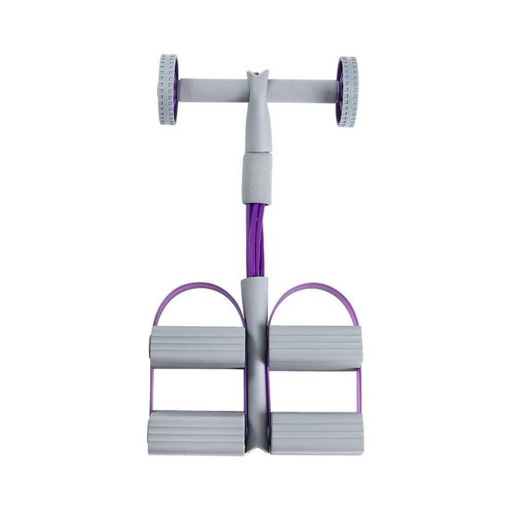 ZURATO Yoga Puller Pedal Band with Ab Roller & 4 Tube Resistance Puller (Purple)