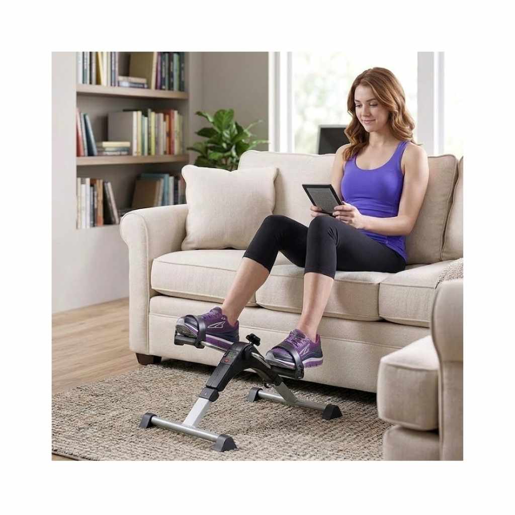 Mini Digital Fitness Cycle Pedal Exerciser with LCD Display & Adjustable Resistance