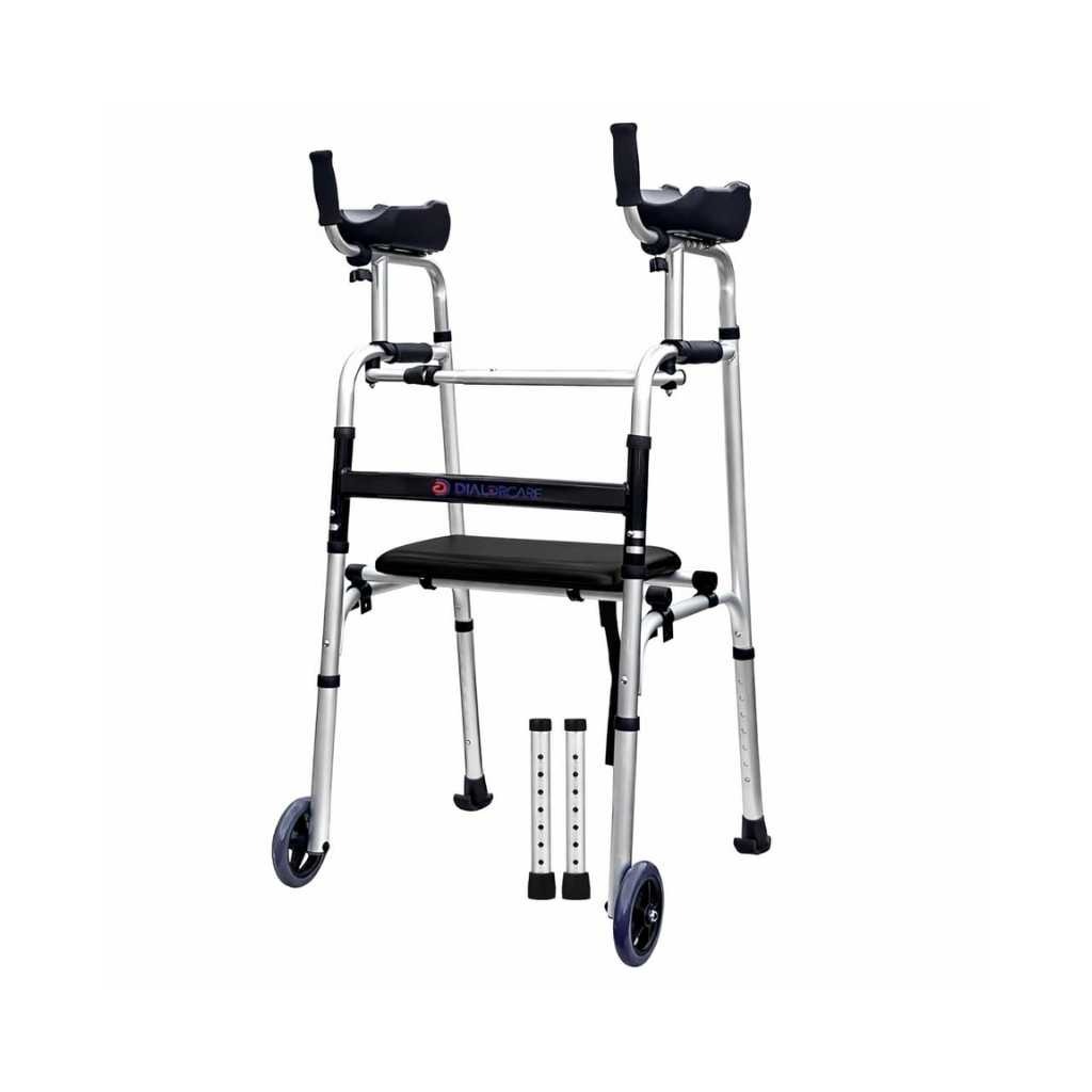 DIALDRCARE Upright Posture Rolling Walker with Armrest