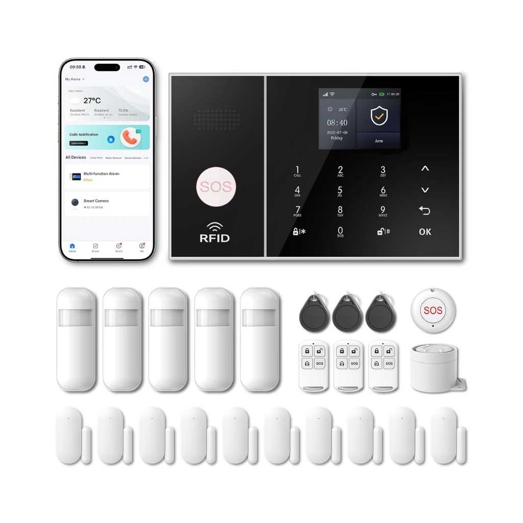 WiFi Home Alarm Security System 24 Pieces Wireless DIY Kit