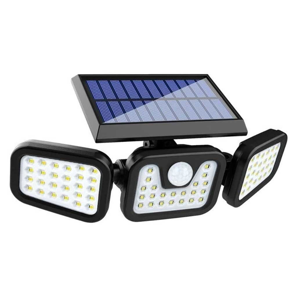 Solar Lights Outdoor 74 LED Motion Sensor Security Light with 3 Adjustable Heads