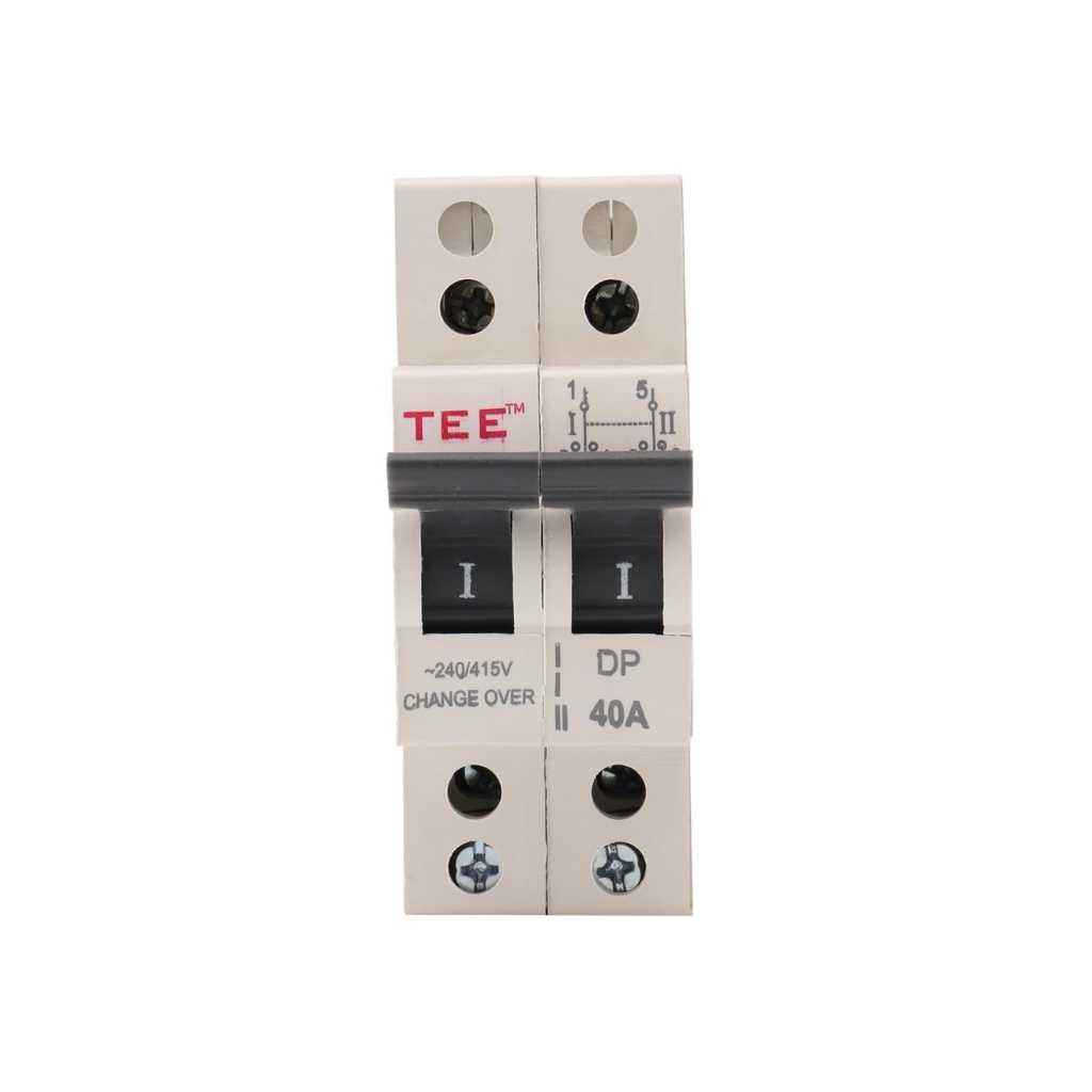 MCB DP Changeover Switch 240V 40A Double Pole Manual Changeover