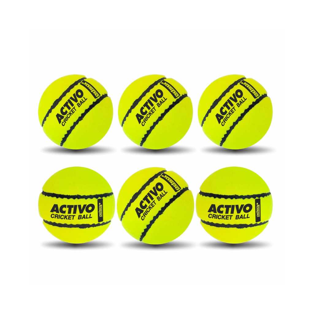 Jaspo Activo Super Tennis Cricket Ball Pack of 6 (Green)