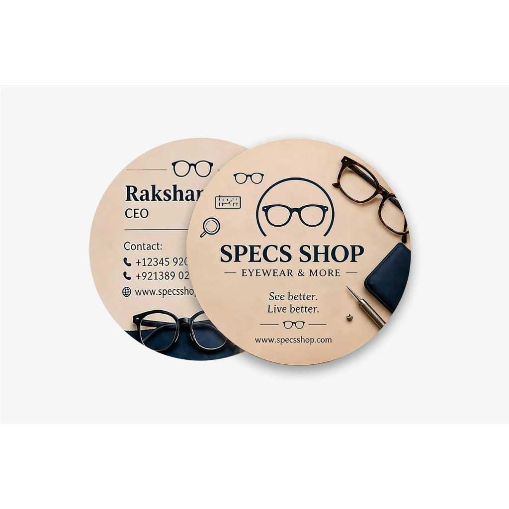 Circular Visiting Cards 2.75 × 2.75 Inches front and back