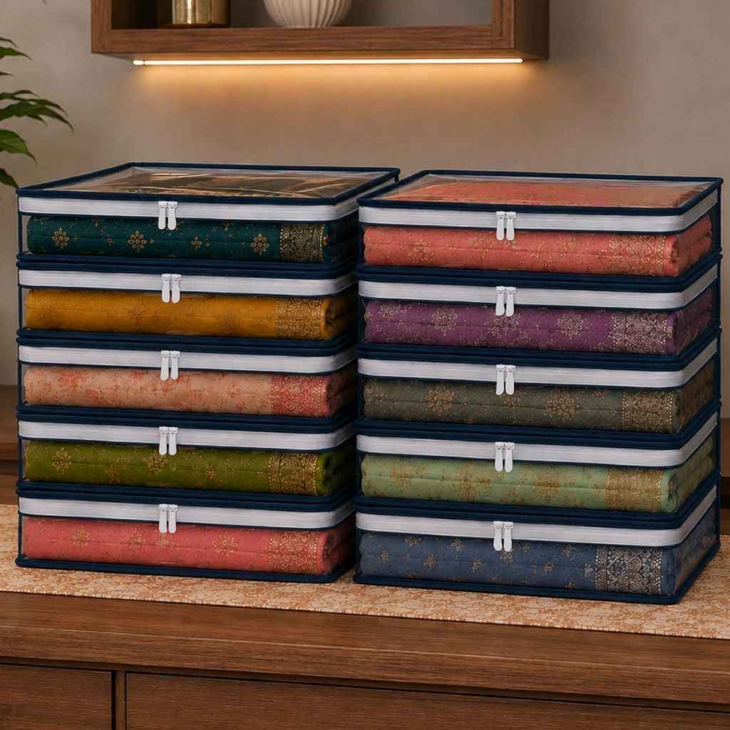 Homestrap 3-Inch Saree Covers Pack of 10 – Dust-Proof Non-Woven Storage Bags