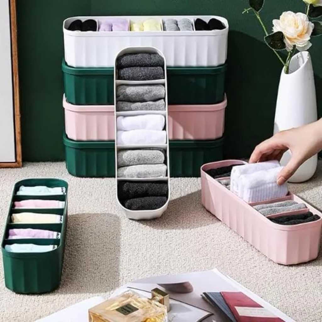 TEX-RO Storage Box and Organiser – Cloth & Drawer Organizer Set of 4 (Multi-colour