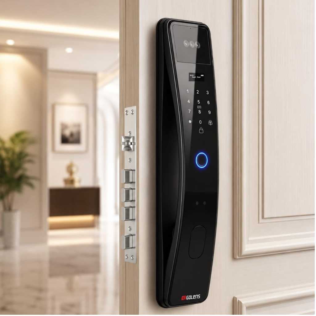 Golens Titan Smart Door Lock with Face Recognition, Fingerprint, WiFi & App Control, RFID Card, Password & Key